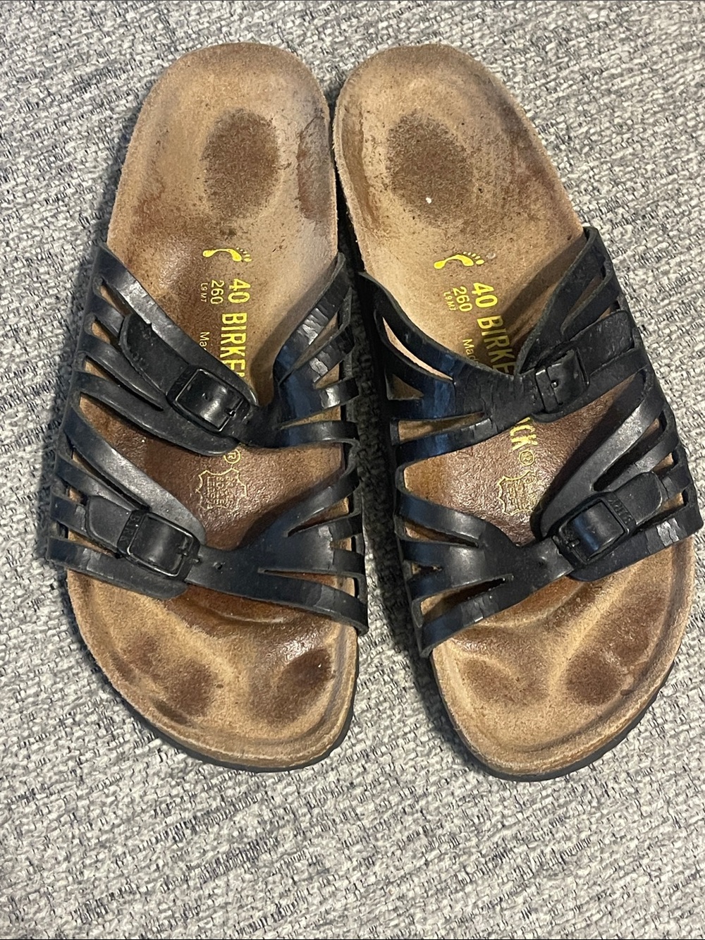 Birkenstock Black Strappy Slide Sandals